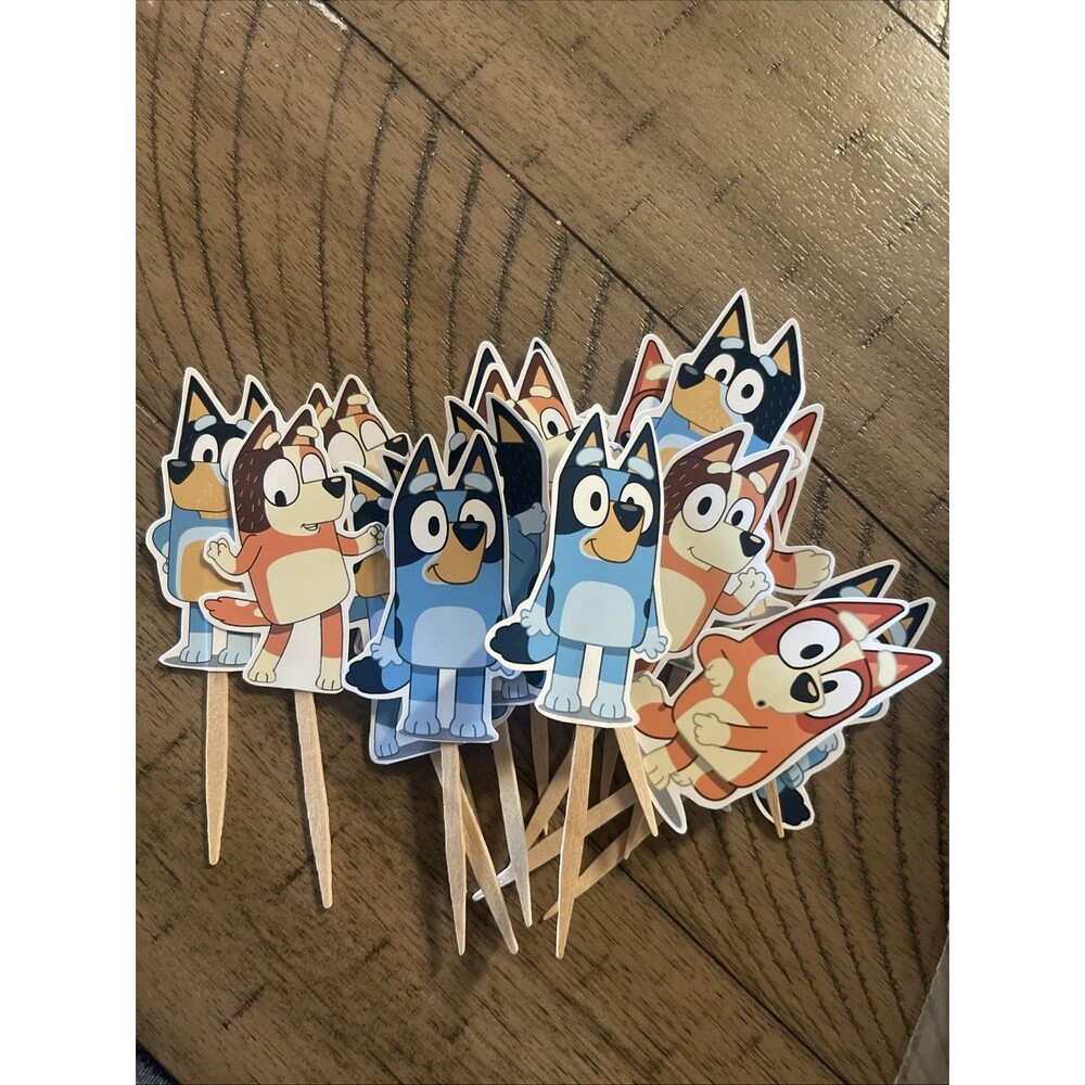 Happy Birthday Cupcake  Toppers Bluey  Cake Topper...